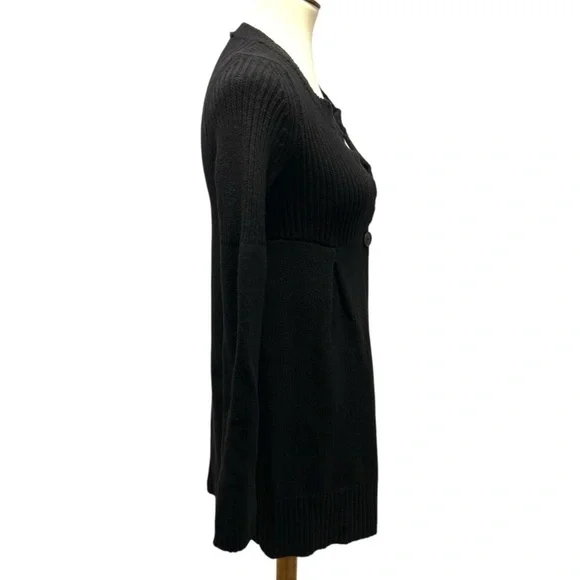 Theory Black Wool Cashmere One Button Longline Women's Cardigan Sweater Small - Picture 8 of 11